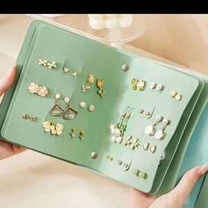 NWOT earnings organizer book in green color fits 42 pairs